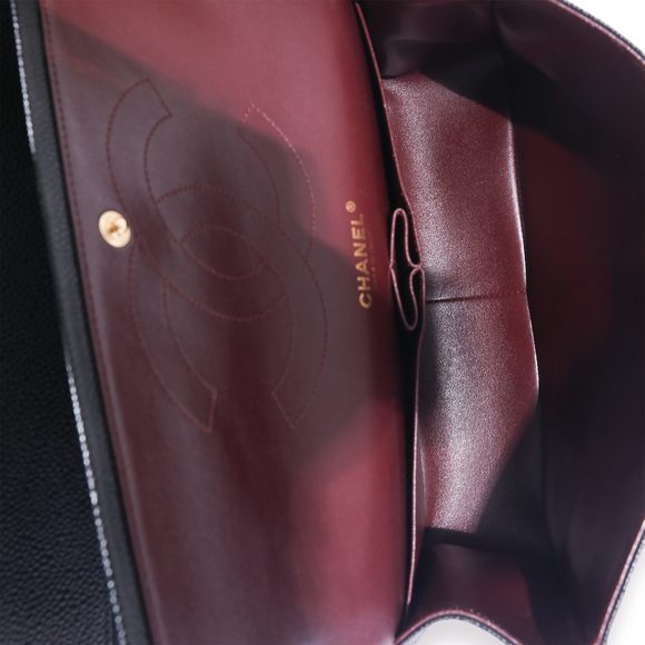 Chanel Black Quilted Caviar Classic Jumbo Double Flap Bag - Picture 8 of 8